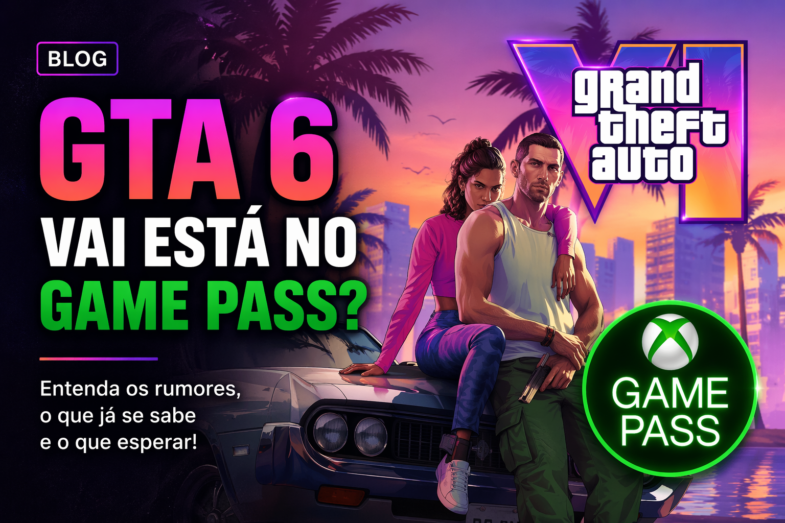 Jogador brasileiro vendo GTA 6 no catálogo digital do Game Pass em um quarto à noite
